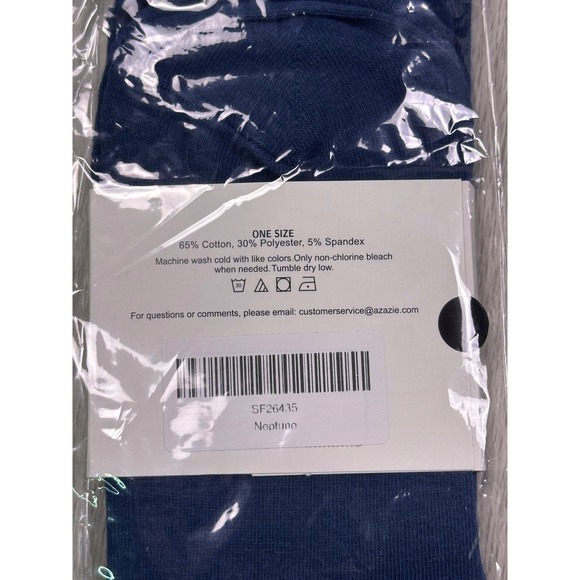 Azazie Mens Neptune Blue Matte Satin Wide Tie and Cotton Socks Set New - Picture 8 of 10